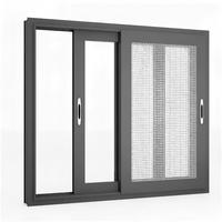 Ventana Corredera Horizontal Delgada de Doble Acristalamiento con Perfil de Aluminio y Vidrio, Estilo Moderno para Villa Costera