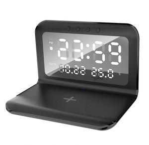 3in1 Wireless Charger Stand 15W Fast <b>Digital</b> Alarm <b>Clock</b> Wireless Charging Pad - Product Image 1