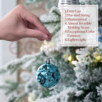 EAGLEGIFTS Offre d'échantillon à prix d'usine Boules de Noël uniques pour le festival Cadeau de Noël Argent Blanc Bleu Plastique Finition brillante