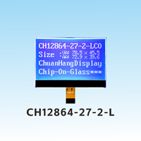 شاشة LCD مقاس 3.3 بوصة طراز CH12864-27-2-L، شاشة LCD نقطية 128x64، شاشة عرض رسومية LCD بـ 32 دبوس ST7567، توصيل مباشر من المصنع