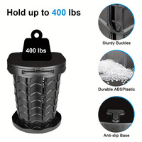 Toilette de camping portable en plastique léger rétractable pour l'extérieur, conception imperméable, construction robuste pliable pour le camping