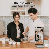 Microphone sans fil 3-en-1 double mini-cravate omnidirectionnel avec suppression du bruit pour iPhone, Android, appareil photo, interviews et diffusion en direct