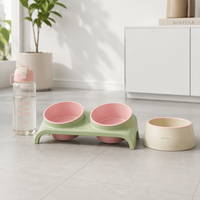 Bol pour chien et chat en plastique écologique 2 en 1 pour l'alimentation et l'eau, pour une utilisation en intérieur