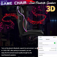 Échantillon gratuit Fauteuil de jeu Sedia Rgb Racing Gamer en cuir inclinable avec repose-pieds et massage