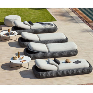<span class=keywords><strong>Lettino</strong></span> <span class=keywords><strong>Prendisole</strong></span> Moderno e Tradizionale per Hotel con Telaio in Alluminio per Terrazza Villa, Sedia a Sdraio Pieghevole da Giardino in Rattan per Esterni, Piscina e Parco - Product Image 2