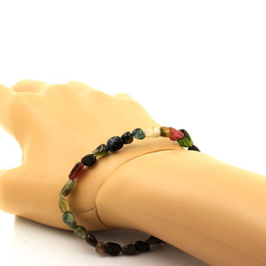 Pulsera de turmalina multicolor de Brasil. Tamaño Personalizable. Hecho en Francia - Product Image 2