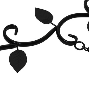 Wrought Iron <b>Wall</b> Mount Sign Holder Wooden Plate With Scroll Design For Outdoor Indoor Use - Product Image 2