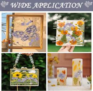 Lot de 100 <span class=keywords><strong>fleurs</strong></span> d'hortensia pressées dans la nature avec tige pour embellissements en résine pour bijoux, bricolage, coque de téléphone - Product Image 6