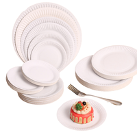 Vaisselle jetable moderne pour mariages, camping, assiettes en papier de différentes couleurs, bagasse en bois pour fêtes d'enfants, fournitures d'hôtel
