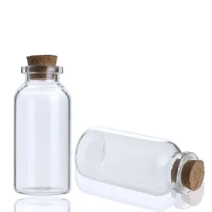 Échantillon gratuit liège bouteille 20 ML bouteille en verre transparent avec bouchon en bois de liège pour cadeau