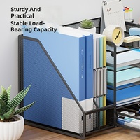 Organisateur de bureau multifonction moderne à 5 niveaux en métal, accessoires de bureau, organiseur de papeterie, plateau de rangement de bureau, personnalisable
