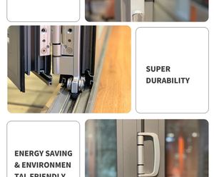 Puerta Plegable para <span class=keywords><strong>Horno</strong></span> de Vidrio Negro con Aislamiento Térmico y Rejilla de Aluminio Estrecha - Product Image 3