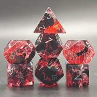 Jeu de dés DND en verre craquelé bleu-violet de 16 mm, 7 pièces, coins arrondis, D4 D6 D8 D10 D12 D20 D% pour les jeux de rôle Dungeons & Dragons