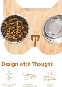 מתלה קערת כלבים מוגבהת עם קערת נירוסטה סט של 3 אכילה בעמידה, עיצוב ידידותי לחיות מחמד, מתאים לבולדוג צרפתי, פג - Product Image 5