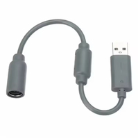 Câble d'extension USB avec connecteur détachable pour convertisseur adaptateur PC pour manette filaire Xbox 360 Noir Gris