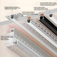 Profil LED Linear Gantung Arsitektural, Saluran Aluminium Besar untuk Strip PCB SMD COB, Pencahayaan Linear Plafon Profesional