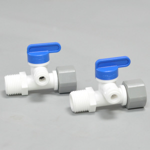 Robinet à bille intégré en plastique 2 voies 1/2 pouce fileté pour purificateur d'eau, contrôlant le débit d'eau - Product Image 4