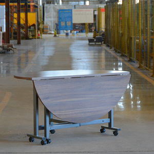 Tavolo da pranzo pieghevole allungabile con <span class=keywords><strong>ruote</strong></span>, struttura in metallo a foglia di goccia tavolo per il piccolo spazio cucina - Product Image 2