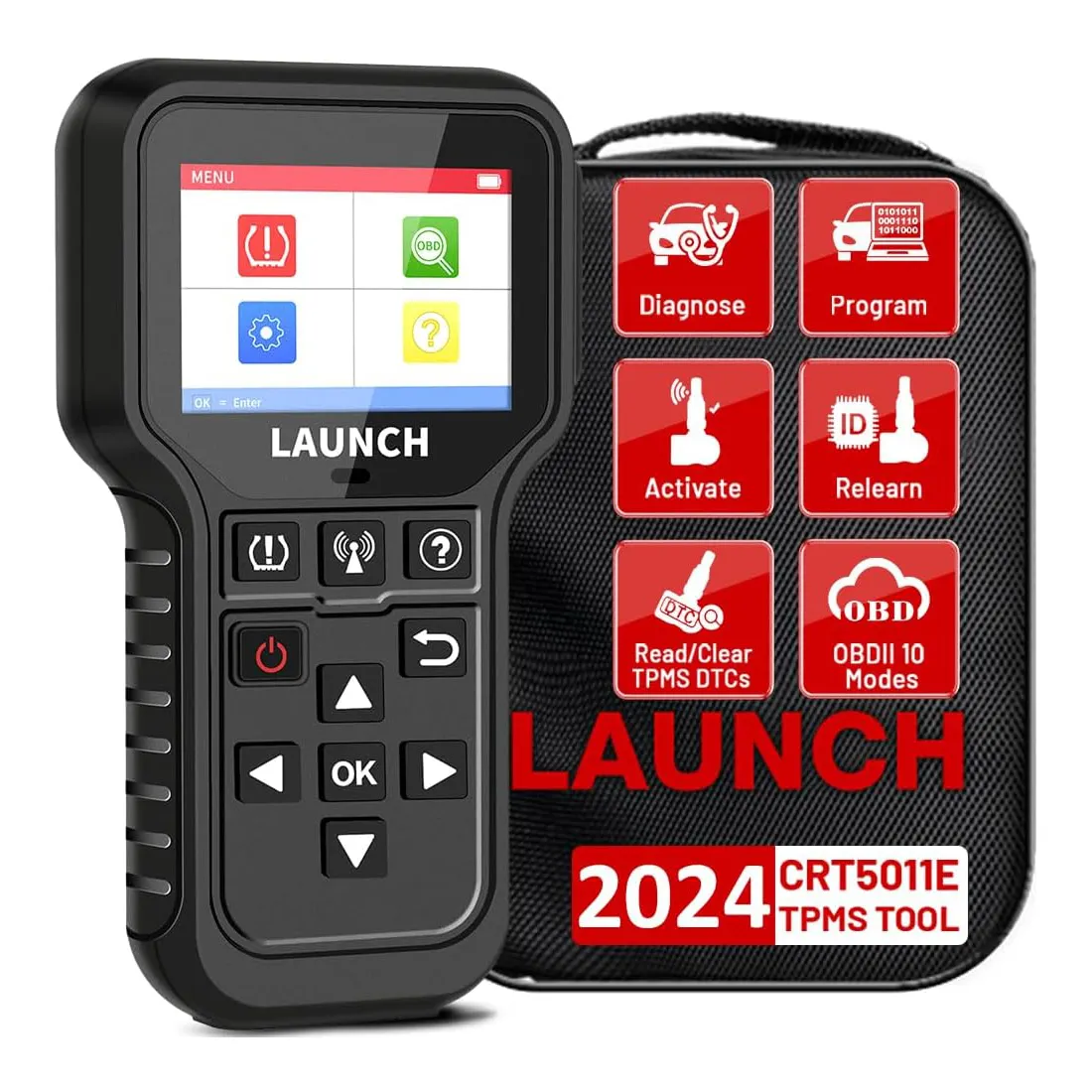 2024 Launch CRT5011E, la herramienta de reaprendizaje TPMS más nueva, escáner OBD2, lector de código, activación de presión de neumáticos, lectura/Programa/reinicio SDK