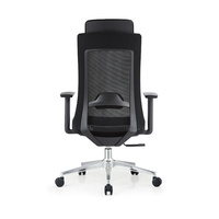 Silla de Oficina Ergonómica de Malla con Respaldo Alto, Reposacabezas Ajustable, Soporte Lumbar, Reposabrazos 1D, Reclinable, Silla Ejecutiva para Escritorio de Computadora