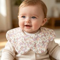 Celemek Bayi Baru 6 Lapis Tebal Berkualitas Tinggi dari Kain Kasa Katun Murni yang Menyerap, Bermotif Bunga, Awan, dan Ombak untuk Bayi Baru Lahir.