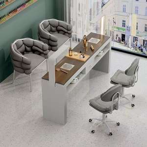 Conjunto de Muebles Comerciales para Salón - Mesa de Manicura Profesional con Luz LED para Spa de Belleza - Product Image 3