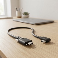Kabel OEM USB3.1 Tipe-C Male to Male dengan Sekrup Ganda, Pengisian Cepat 3A, 1m, Pelindung Jalinan untuk Kamera Industri & USB3 Vision