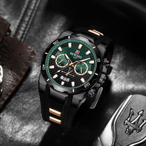 Montre homme REWARD RD83008M, étanche, chronographe lumineux, date, bracelet en silicone, quartz. - Product Image 1