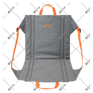 Foldable Portable Camping Chair <b>Cushion</b> Gray Polyester <b>Rectangular</b> Outdoor Use - Product Image 5