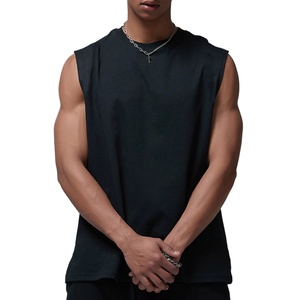 Factory Supply Men's Cotton <b>Blend</b> Plus Size Tank Top With Round Neck - Tank Tops Mens - Product Image 5