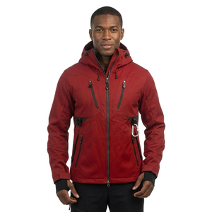 hooded work jacket Men's winter workwear jacket Multiple pockets zipper jacket Durable outdoor work jacket - Product Image 1