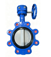 Vanne papillon chinoise DN150 entièrement doublée de PTFE à passage plein pour l'huile/l'eau/le gaz/l'acide à température normale