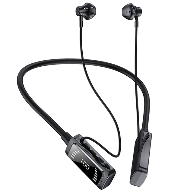 New Hot KG06 Neckband 2025 V5.3 with SD Card Support Head Phone Earbuds TWS Earphone Headset LCD Screen Power Display