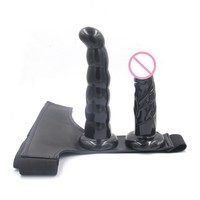 En gros Double Godemiché Noir et Violet pour Point G, type Sous-vêtement, avec Sangle de Ceinture
