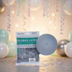 Globos de Látex Party Love de 25 cm, Redondos, Color Gris, para Decoración de Cumpleaños - Product Image 2