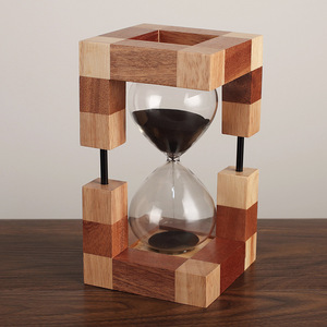 Wooden <b>Hourglass</b> Timer 30 Minute Modern Desk Ornament Birthday Gift - Product Image 1