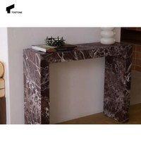 Table console en marbre naturel rouge Rosso Levanto d'Italie pour la décoration intérieure de la maison, du salon, du hall, de l'hôtel, de la villa