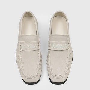 Mocasines Casuales de Hombre Primavera 2026, Estilo Coreano Retro, Punta Cuadrada, Zapatos de Cuero Negro - Product Image 5