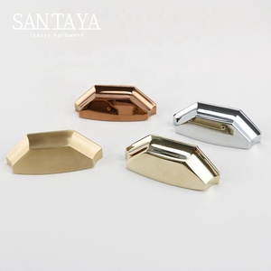 Santaya Solid PVD Gold Brass <strong>Handles</strong> <strong>Shell</strong> Shape Kitchen <strong>Cabinet</strong> <strong>Pulls</strong> Bedroom Wardrobe <strong>Drawer</strong> <strong>Knobs</strong> Furniture <strong>Handle</strong> - Product Image 6