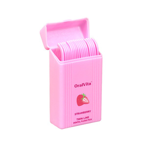 Palillos de hilo dental con forma de pez Koi, hilo de nailon, mango de plástico, sabores a menta y frutas, estuche portátil para el cuidado bucal - Product Image 3