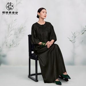 กระโปรงผ้าไหมทรงเอไลน์ยาวถึงพื้นเอววินเทจสำหรับผู้หญิงแฟชั่นฤดูร้อนลำลองป้องกันแบคทีเรีย & เป็นมิตรกับสิ่งแวดล้อม - Product Image 1