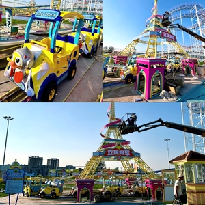 Xe trượt siêu tốc đường ray cao tốc tùy chỉnh, chủ đề vịt hoạt hình ngoài trời, trò chơi tàu con thoi mini dành cho trẻ em, điểm tham quan đường ray xe lửa - Product Image 4