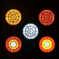 Feu arrière LED rond concentrique, anneau de signalisation type 'œil de taureau' avec passe-câble en caoutchouc, rouge, ambre, blanc, 12-24V, pour camions semi-remorques et remorques, fonctions Stop, Clignotant, Marche arrière