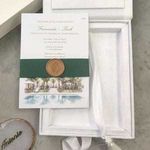 Boîte d'<span class=keywords><strong>invitation</strong></span> de mariage personnalisée de luxe en velours blanc avec cartes à détails dorés – Faire-part de mariage de luxe pour célébration - Product Image 3