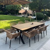 Ensemble table et chaises portables en alliage d'aluminium, style moderne et minimaliste, pour cour extérieure, villa, jardin ouvert, terrasse de loisirs