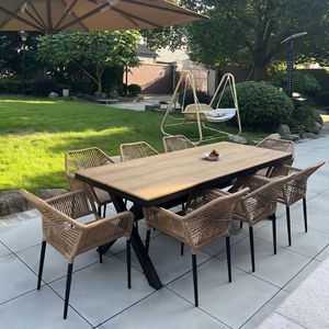 Conjunto de Mesa <span class=keywords><strong>y</strong></span> Sillas Portátiles de Aleación de Aluminio, Modernas <span class=keywords><strong>y</strong></span> Minimalistas, para Patio Exterior, Jardín, Terraza <span class=keywords><strong>y</strong></span> Ocio en Villas - Product Image 1