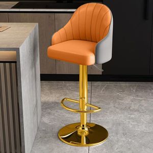 Sgabello da Bar <span class=keywords><strong>in</strong></span> <span class=keywords><strong>Ferro</strong></span> Regolabile Stile Italiano di Lusso Leggero, Base Cromata Girevole, Design Moderno <span class=keywords><strong>e</strong></span> Minimalista per Casa, Cucina <span class=keywords><strong>e</strong></span> Sala da Pranzo - Product Image 2