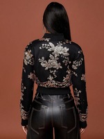 Mode vêtements pour femmes vestes pour femmes 2023 imprimé fleurs Sequin fermeture éclair Camouflage veste femmes personnalisé jean veste