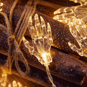 Luces LED de Cadena para Halloween, Luces Decorativas Transparentes con Forma de Calavera y Mano de Fantasma para Adornos de Escenarios de Fiesta - Product Image 2