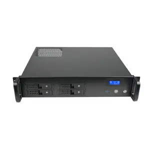 2U 4 hot swap bays 19 inch rack mount industrial pc chassis mini itx server chassis